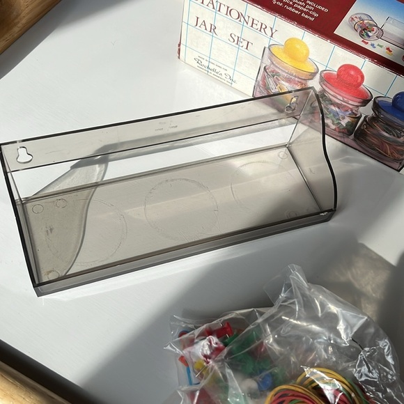 Vintage Hong Kong Desk Accessories Jar Set 1980s Stationery Storage - Picture 3 of 12